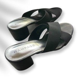 Ram-Hannie Womens Dress Black Slip-on Sandals - 7 WIDE